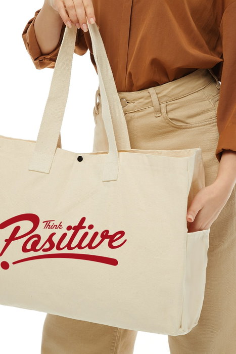 Zoozie Bags Bolsa Tote de Lona Crema